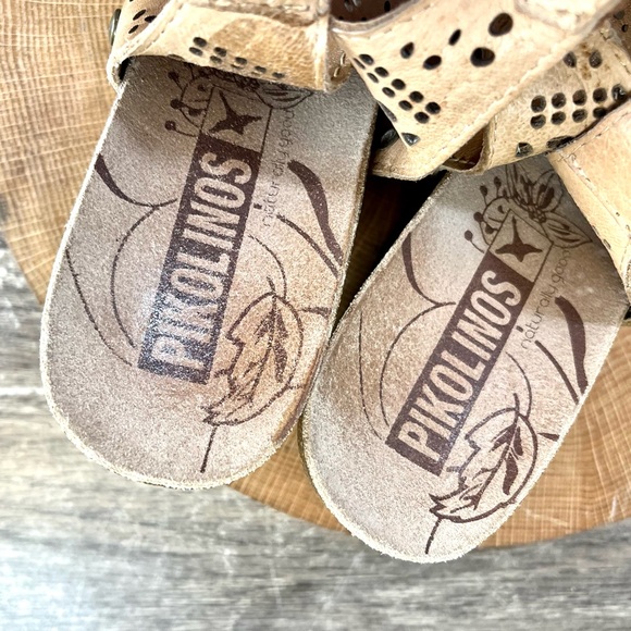 Pikolinos | Benissa Perforated Leather Wedge Peep Toe Sling Back Sandals Size 39 - Picture 7 of 12